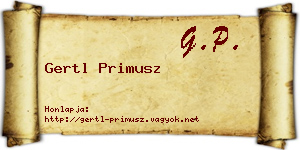 Gertl Primusz névjegykártya